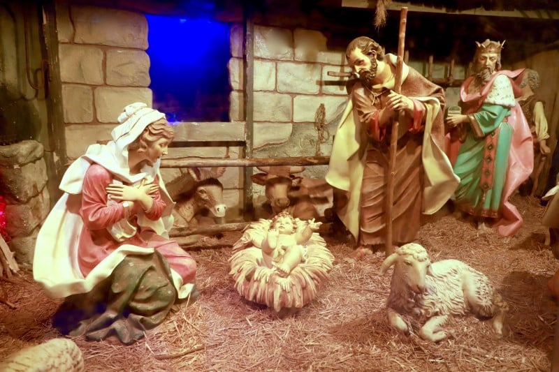 The Nativity Stable scene outside of St. Leonard's Parish